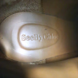 See by Chloe Eileen High Heel Hiking Boots Camel Suede Size 37