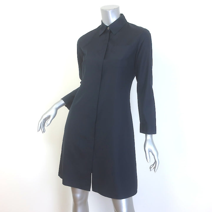 The Row Shirtdress Navy Silk Size 2