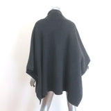 Zoe Couture Reversible Toggle Poncho Black & Gray Wool-Cashmere One Size
