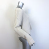 SABLYN Cali Cashmere V-Neck Sweater Very Light Gray Size Medium