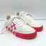 Off-White Vulcanized Low Top Sneakers White Canvas & Hot Pink Suede Size 37