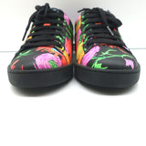 Gucci Ken Scott Ace Sneakers Black Floral Print Leather Size 38