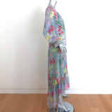 Alice + Olivia Katia Twist-Front Maxi Dress Multicolor Watercolor Print Size 8
