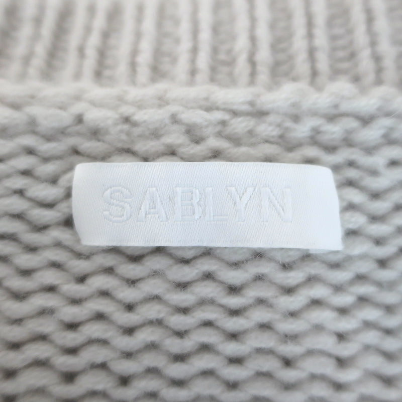 SABLYN Cali Cashmere V-Neck Sweater Very Light Gray Size Medium