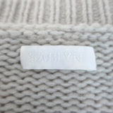 SABLYN Cali Cashmere V-Neck Sweater Very Light Gray Size Medium