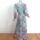 Alice + Olivia Katia Twist-Front Maxi Dress Multicolor Watercolor Print Size 8