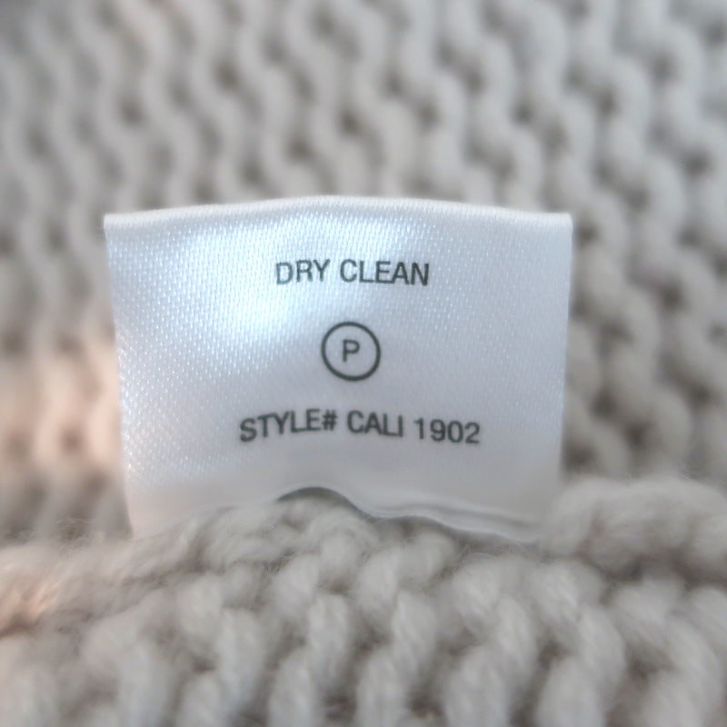 SABLYN Cali Cashmere V-Neck Sweater Very Light Gray Size Medium