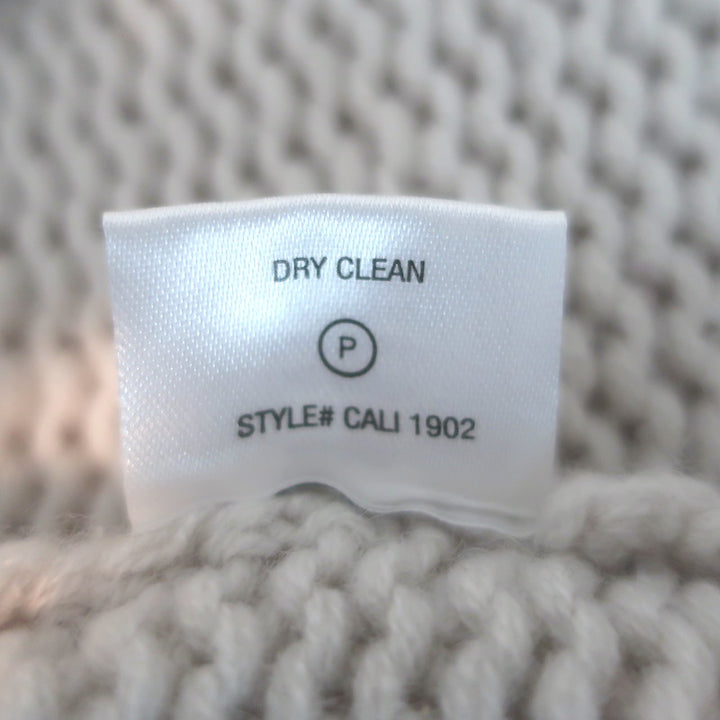 SABLYN Cali Cashmere V-Neck Sweater Very Light Gray Size Medium