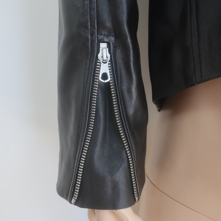 Rag &amp; Bone ICONS Archive Cafe Racer Leather Jacket Black Size Large