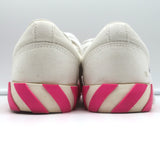 Off-White Vulcanized Low Top Sneakers White Canvas & Hot Pink Suede Size 37