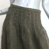 Christian Dior Lace Midi Skirt Olive Size US 8