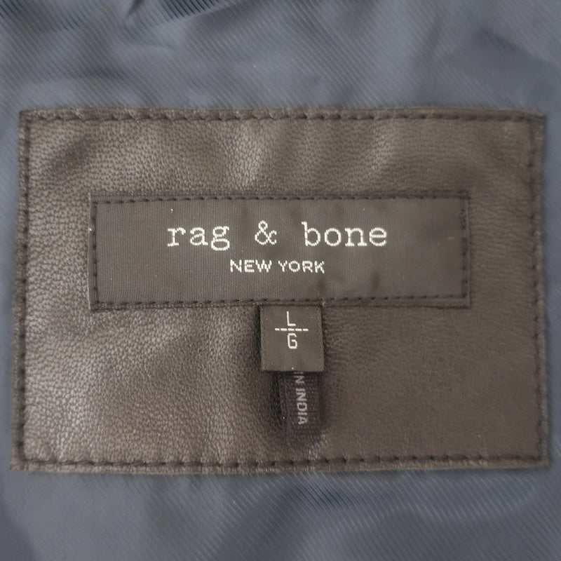 Rag &amp; Bone ICONS Archive Cafe Racer Leather Jacket Black Size Large