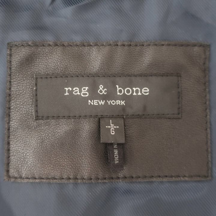 Rag &amp; Bone ICONS Archive Cafe Racer Leather Jacket Black Size Large