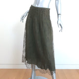 Christian Dior Lace Midi Skirt Olive Size US 8