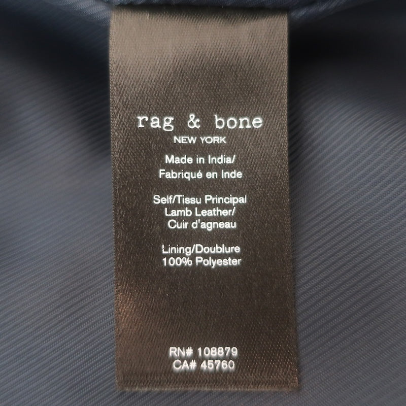 Rag &amp; Bone ICONS Archive Cafe Racer Leather Jacket Black Size Large