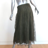 Christian Dior Lace Midi Skirt Olive Size US 8