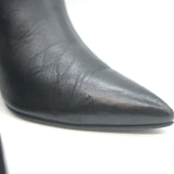 Balenciaga Giant Stud Lace-Up Back Ankle Boots Black Leather Size 40