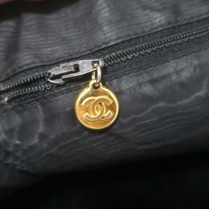 Chanel 90s Timeless CC Zip-Around Portfolio Document Holder Black Caviar Leather