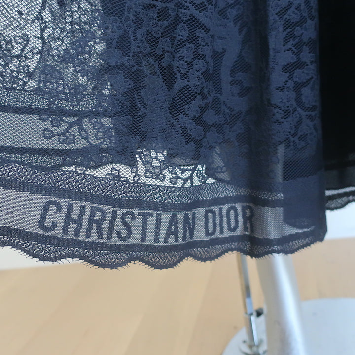 Christian Dior Dioriviera Lace Midi Skirt Navy Size US 10