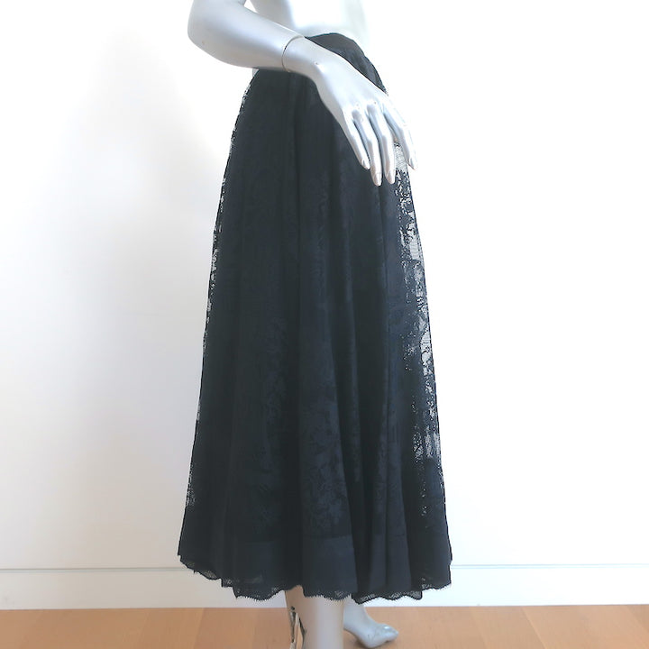 Christian Dior Dioriviera Lace Midi Skirt Navy Size US 10
