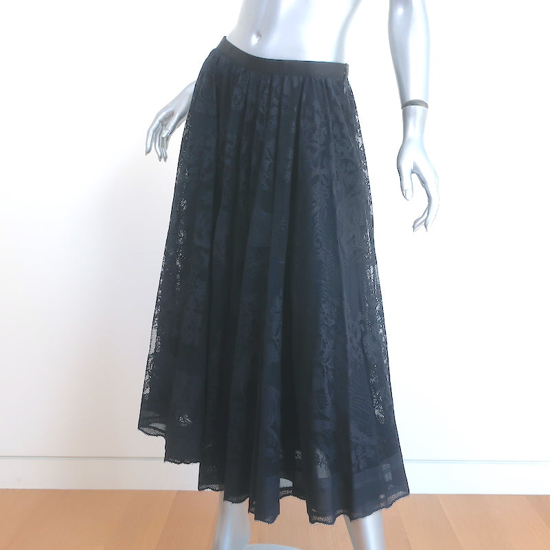 Christian Dior Dioriviera Lace Midi Skirt Navy Size US 10