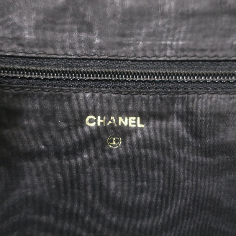Chanel 90s Timeless CC Zip-Around Portfolio Document Holder Black Caviar Leather