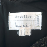 Nicole Miller Artelier Sleeveless Ruched Dress Black & Gold Metallic Size 6