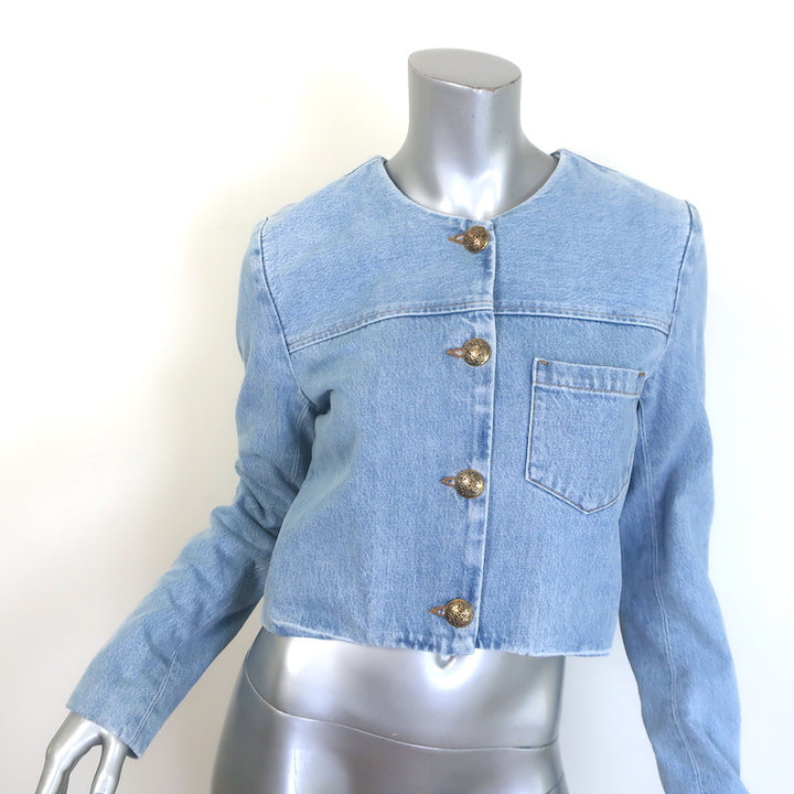 Citizens of Humanity Priah Denim Jacket Damaris Blue Cotton Size Extra Small