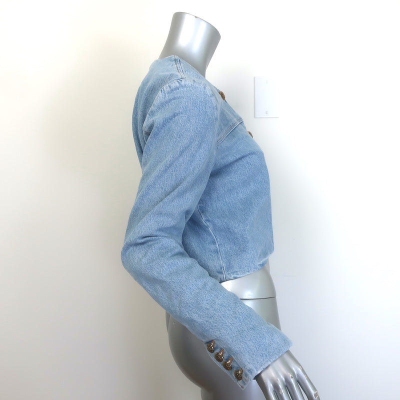 Citizens of Humanity Priah Denim Jacket Damaris Blue Cotton Size Extra Small