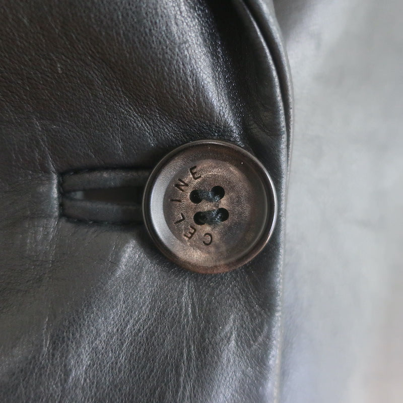 Vintage Celine Leather Blazer Black Size 40 Two-Button Jacket