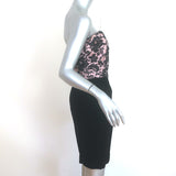 Vintage Valentino Night Strapless Mini Dress Pink Lace & Black Velvet Size 12