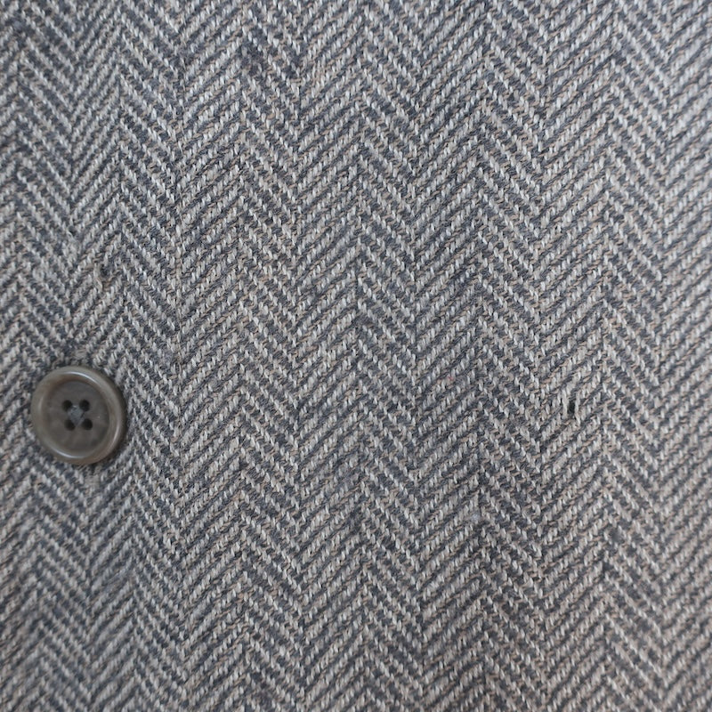 Faconnable Herringbone Overshirt Shacket Taupe Wool-Cashmere Size Large