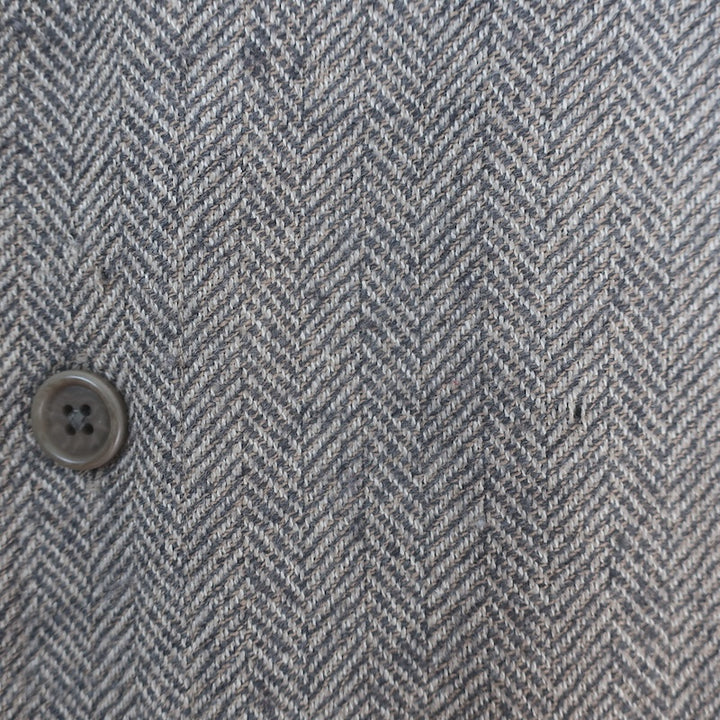 Faconnable Herringbone Overshirt Shacket Taupe Wool-Cashmere Size Large