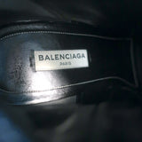 Balenciaga Giant Stud Lace-Up Back Ankle Boots Black Leather Size 40