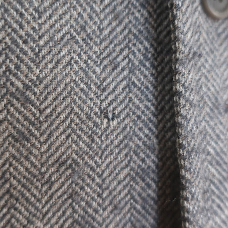 Faconnable Herringbone Overshirt Shacket Taupe Wool-Cashmere Size Large