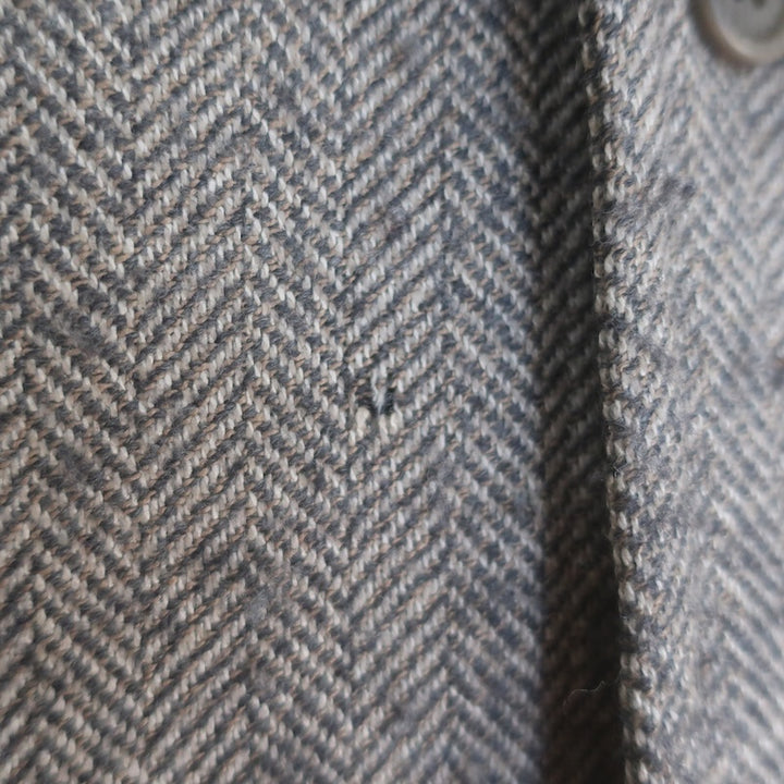 Faconnable Herringbone Overshirt Shacket Taupe Wool-Cashmere Size Large