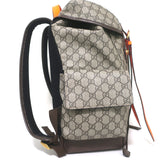 Gucci Ophidia GG Supreme Double Buckle Backpack Monogram Canvas & Orange Neon
