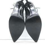 Balenciaga Giant Stud Lace-Up Back Ankle Boots Black Leather Size 40