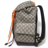 Gucci Ophidia GG Supreme Double Buckle Backpack Monogram Canvas & Orange Neon