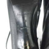 Balenciaga Giant Stud Lace-Up Back Ankle Boots Black Leather Size 40