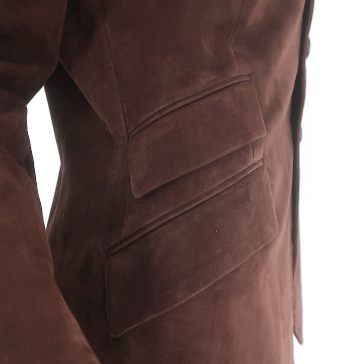 Ralph Lauren Black Label Suede Blazer Brown Size 10 Three-Button Jacket