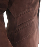 Ralph Lauren Black Label Suede Blazer Brown Size 10 Three-Button Jacket