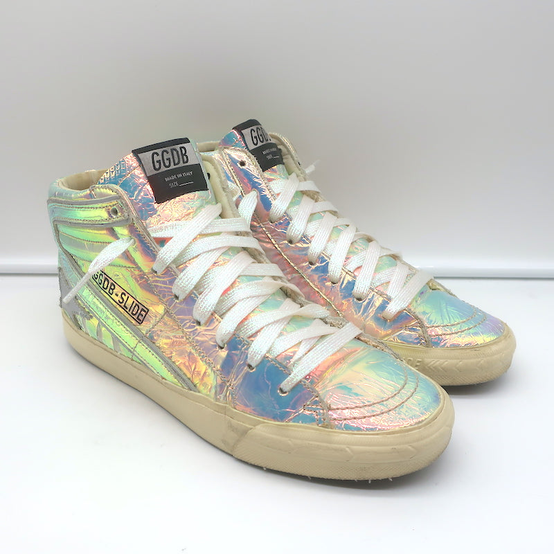 Golden Slide Holographic High Top Sneakers Size 38 – Celebrity Owned