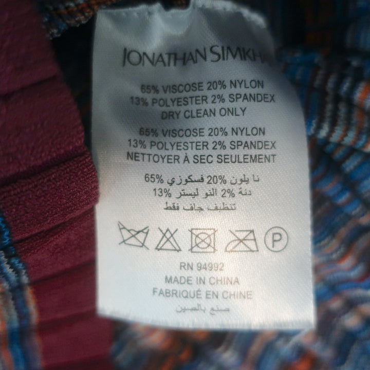Jonathan Simkhai Vesna Twist-Front Space Dye Knit Top Blue/Multi Size Large