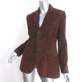 Ralph Lauren Black Label Suede Blazer Brown Size 10 Three-Button Jacket