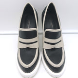 Bottega Veneta Platform Penny Loafer Pumps Black & Gray Leather Size 38