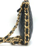 Chanel Chain-Around Quilted Mini Hobo Bag Black Lambskin Crossbody