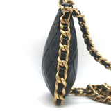 Chanel Chain-Around Quilted Mini Hobo Bag Black Lambskin Crossbody