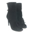 Gucci Becky Fringe Ankle Boots Black Suede Size 40.5 Open Toe Heels