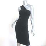 Susana Monaco One Shoulder Dress Black Stretch Jersey Size Small